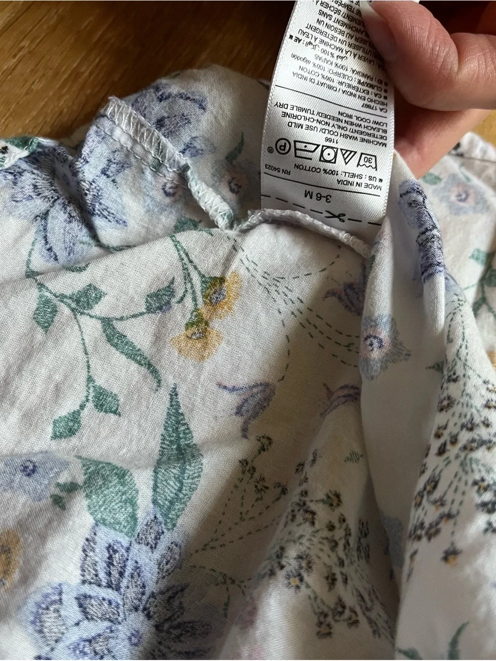 Old Navy Baby Floral Sleeveless Dress - White with Blue, Yellow & Green Print